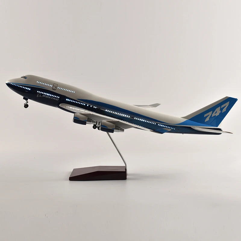 46cm Original Boeing 747 Plane Model Airplane Model Aircraft Model 1/160 Scale Diecast Resin Airplanes Planes W Light