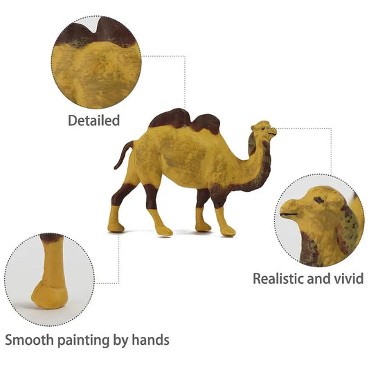 Evemodel Animals 12pcs Model Trains HO Scale 1:87 PVC Painted Two-humped Camel Bactrian Camel Wild Animal AN8710