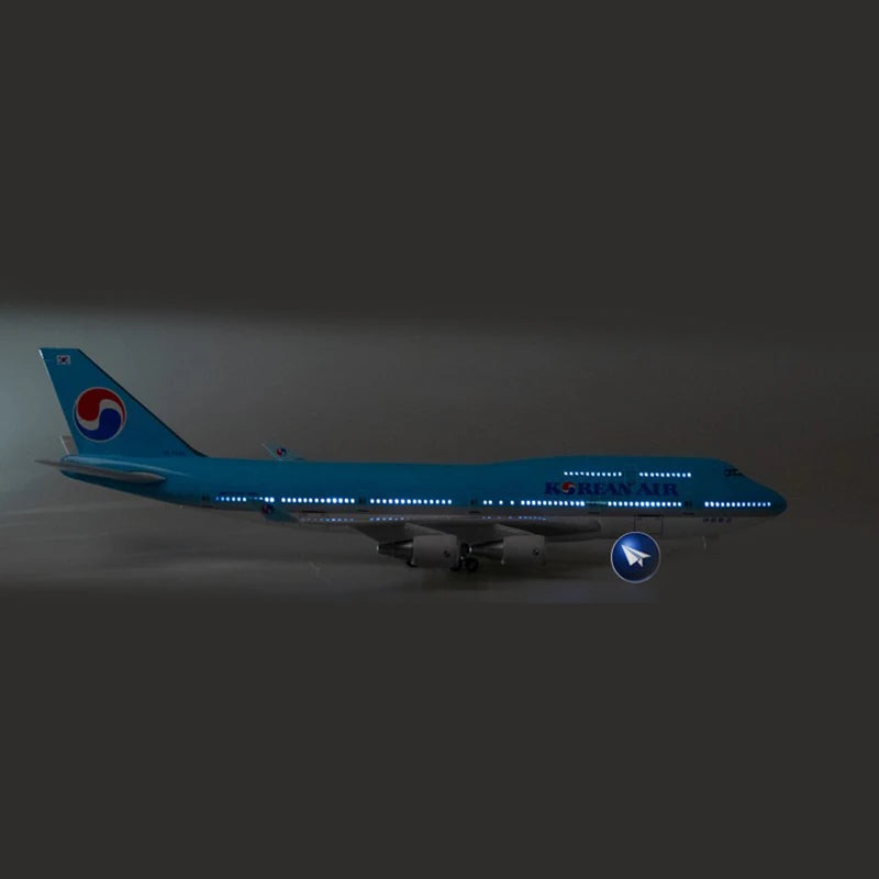 47cm Korean Air Boeing b747 Plane Model Airplane Model Aircraft Resin Diecast 1:160 Scale with Light & Wheel Planes