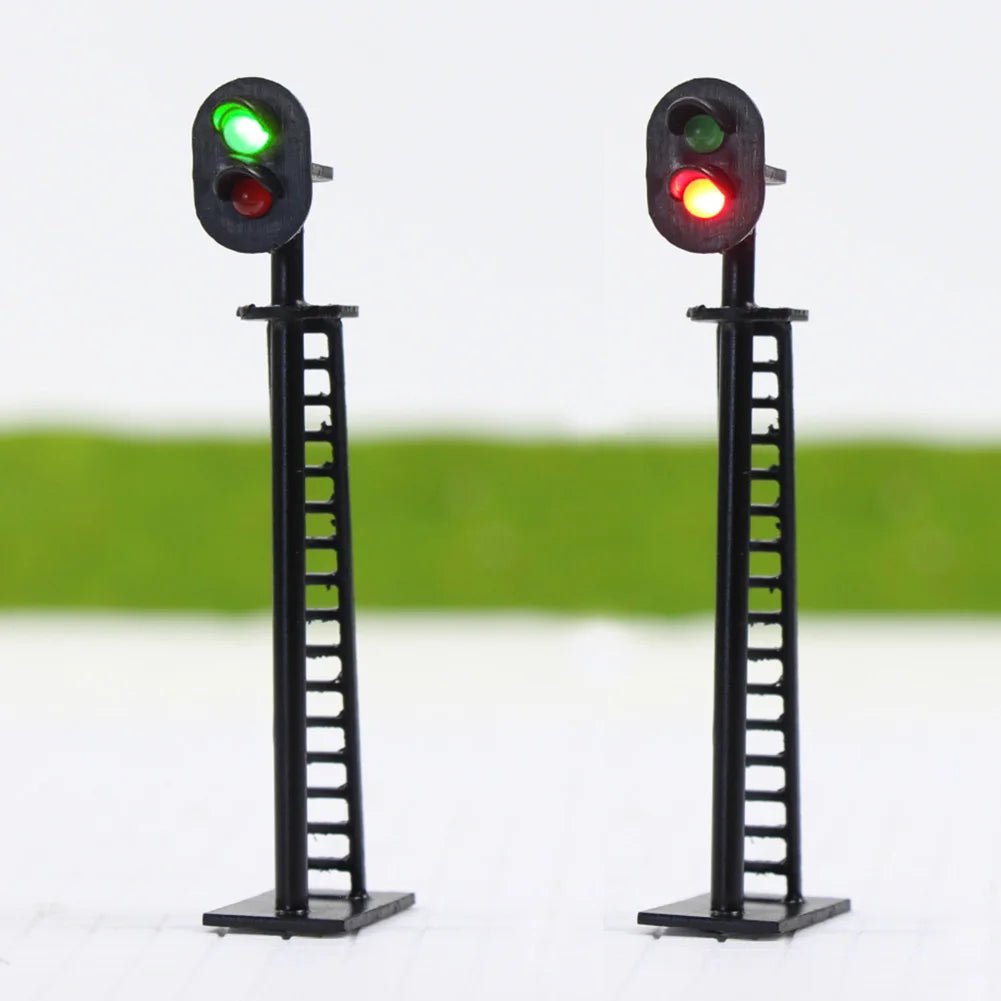 Evemodel 5pcs Model Railway 2-Light HO Scale 1:87 Block Signal Green Over Red 6cm 12V JTD03