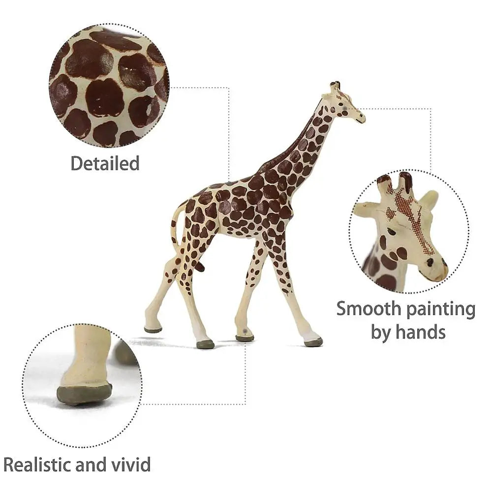 Evemodel Animals 8pcs Model Trains HO Scale 1:87 Giraffe PVC Painted Model Giraffes Zoo Layout Wild Scene AN8712