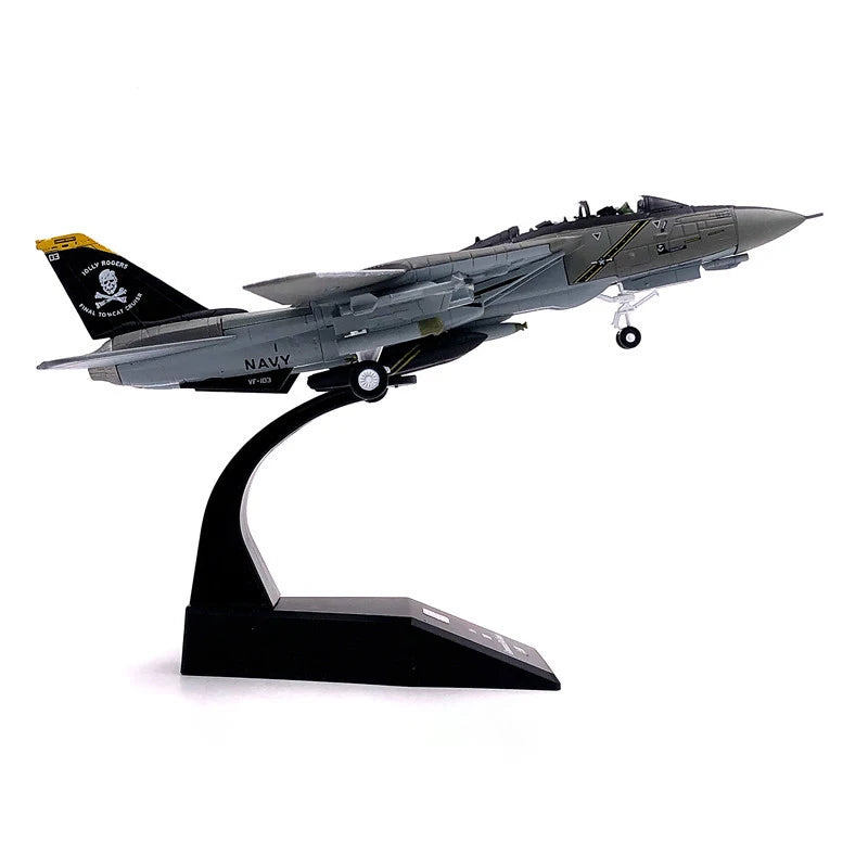 1/100 Scale Alloy Model Diecast  USA F-14 Tomcat Jolly Roger Squadron vf103 Boeing Military Missile bomber