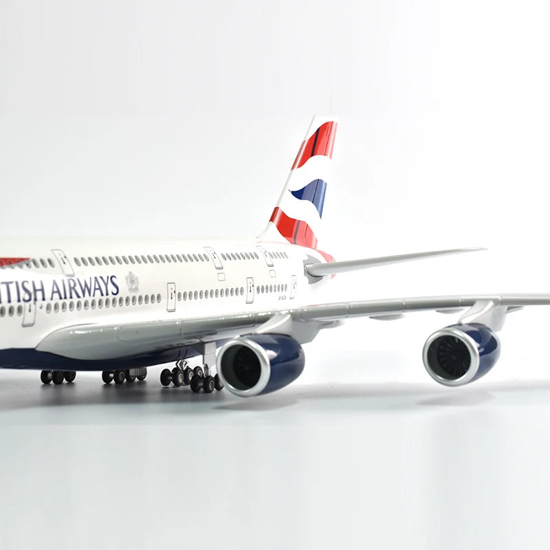 46cm British Airways Airbus a380 Plane Model Airplane Model Aircraft Resin Diecast 1:160 Scale with Light & Wheel