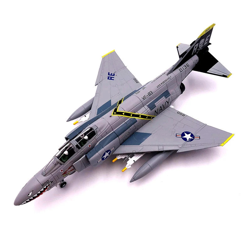 1/100 Scale Diecast Metal F-4 Fighter Ghost Military Bomber