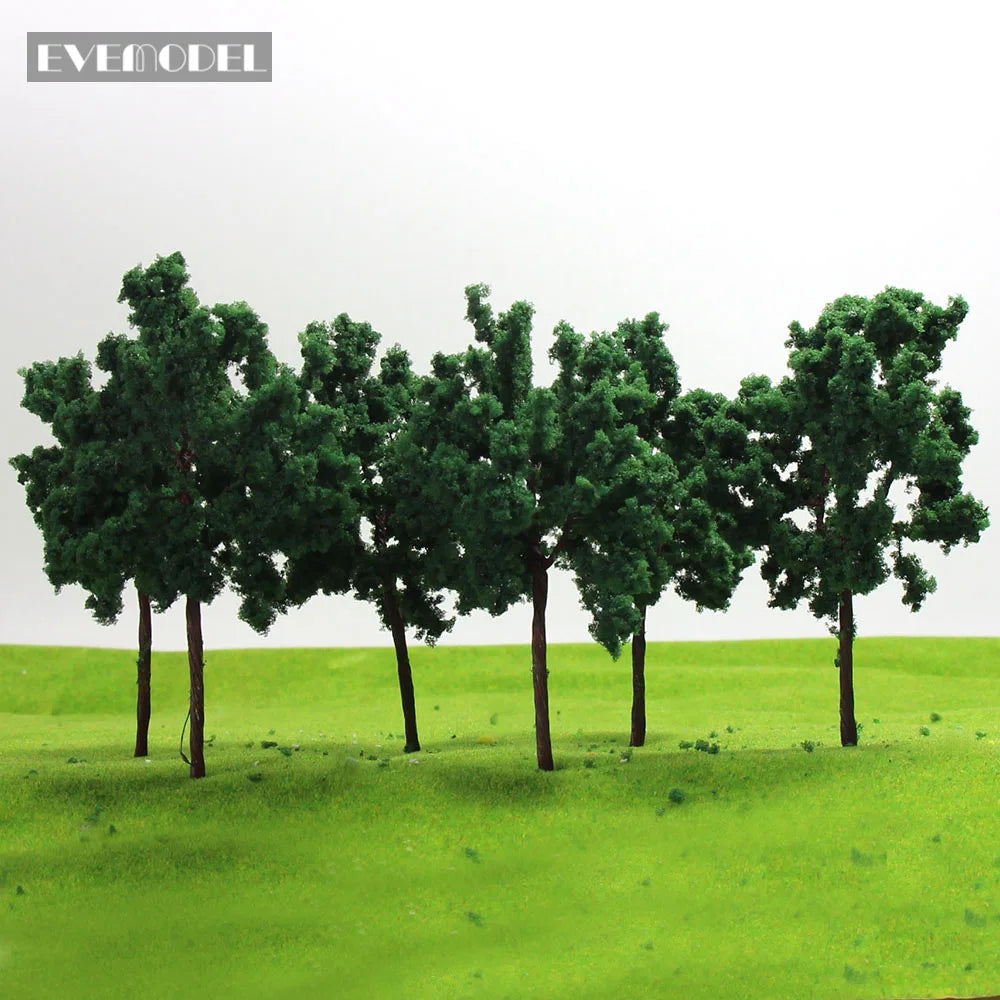 D11054 10pcs O Scale Model Roadside Trees 1:50 11cm Train Layout Diorama Iron Wire Trunk