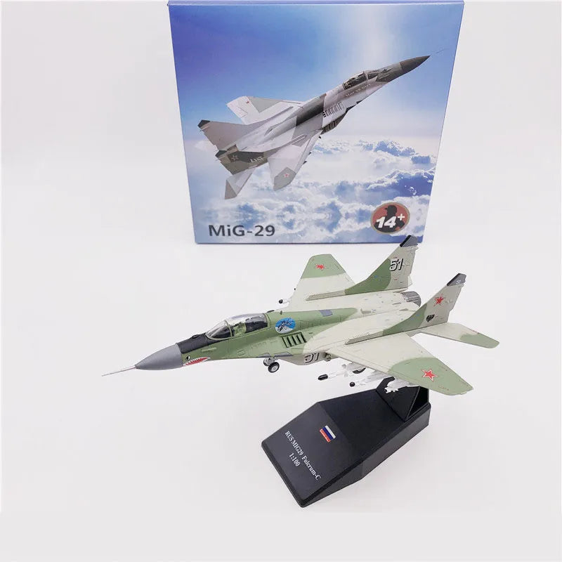 Aircraft Plane model 1:100 Russian Air Force MiG-29 airplane Alloy model diecast 1:100 metal Planes