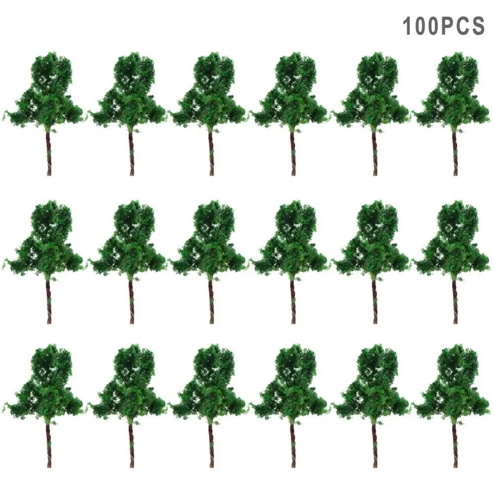 200pcs Z Scale 1:220 Deep Green Model Trees Iron Wire Trunk 30mm Railroad D3010