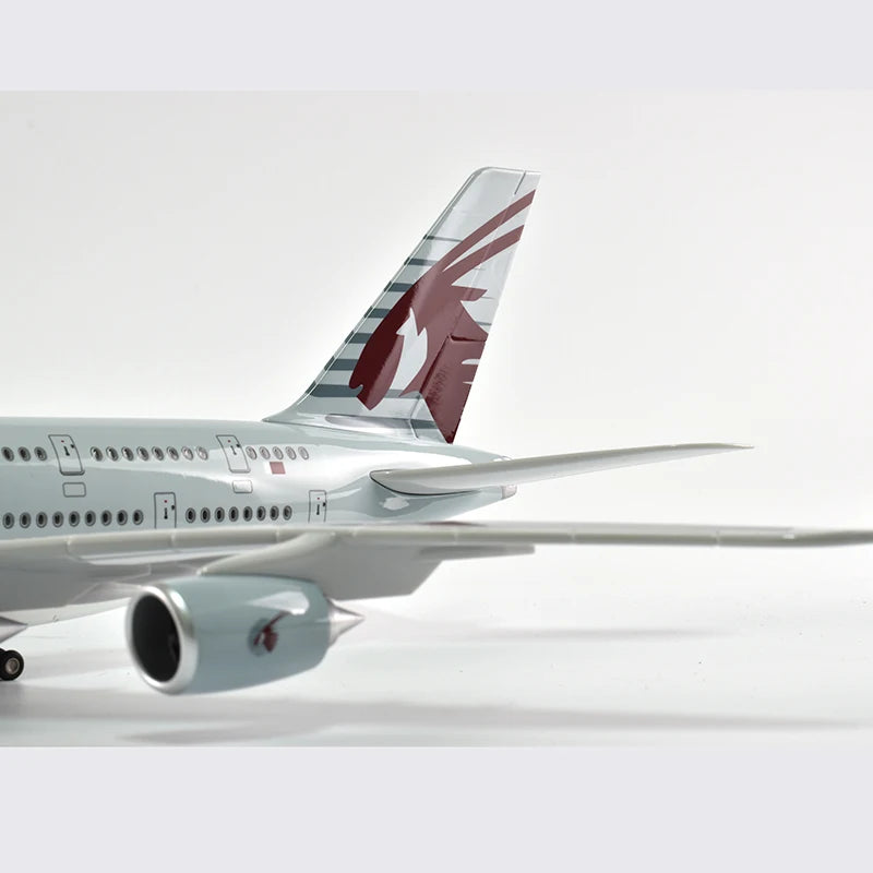 46cm Qatar Airbus 380 Plane Model Airplane Model Aircraft Model 1/160 Scale Diecast Resin Airplanes Planes W Light