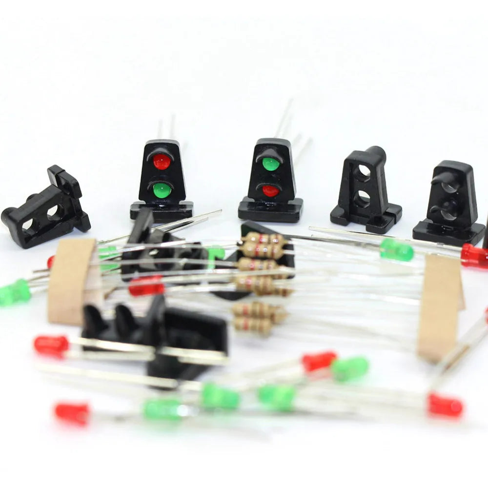 JTD21 10 sets Target Faces With Red Green LEDs Railway Dwarf signal HO OO Scale 2 Aspects