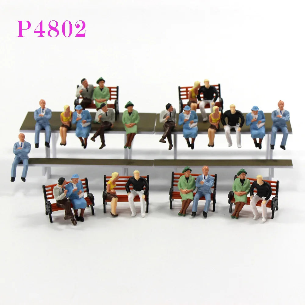 Evemodel Model Scene O Scale Seated Figures 1:48 Painted Sitting People Railway Layout P48