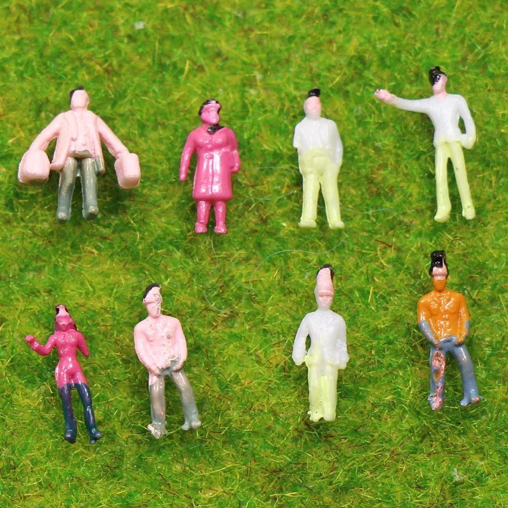 P200 100pcs Model Railway 1:200 Z Scale Painted People Figures Scenery Miniature Decoration