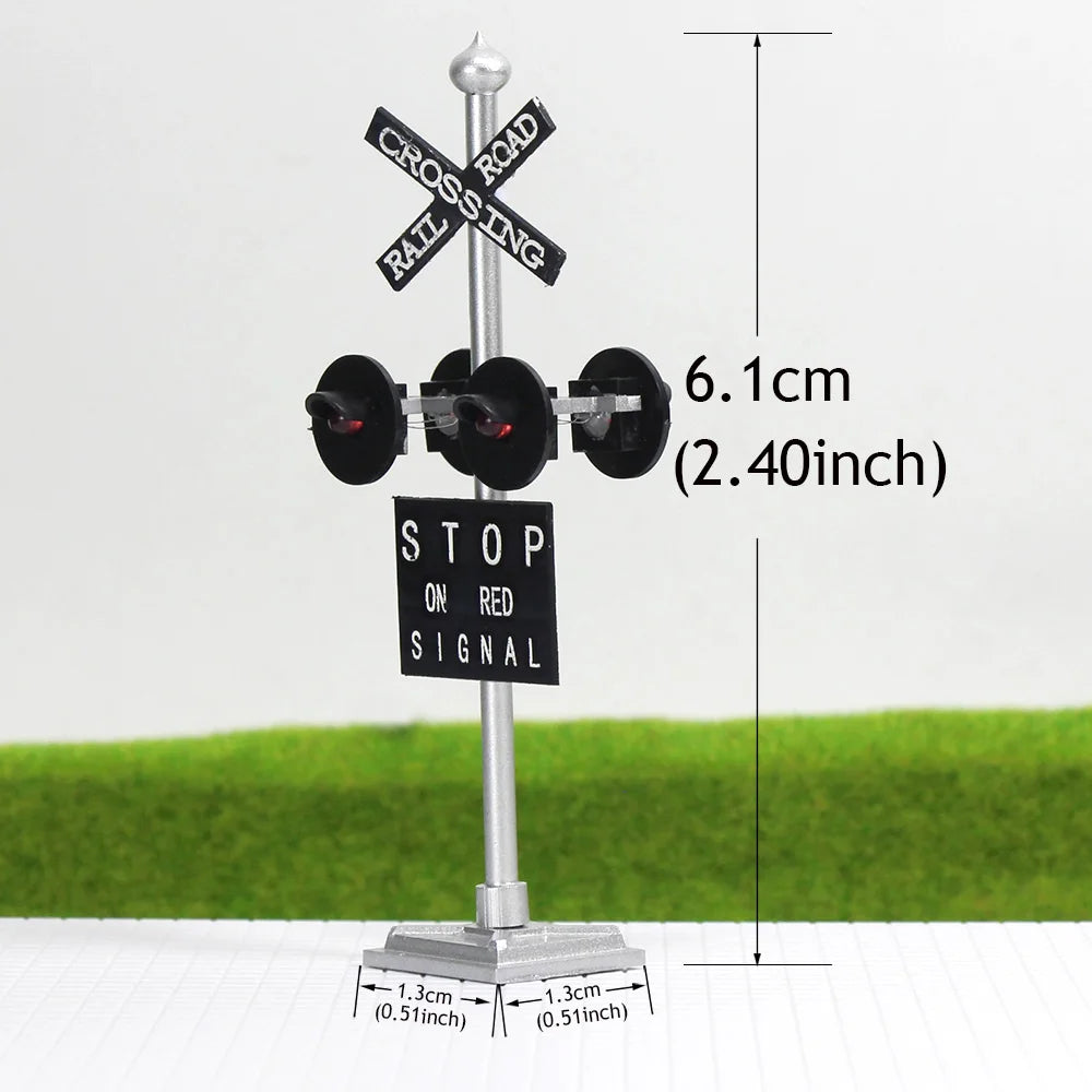 Evemodel 1 Unit HO Scale Railroad Crossing Signal Stop on Red LEDs with Circuit Board Flasher