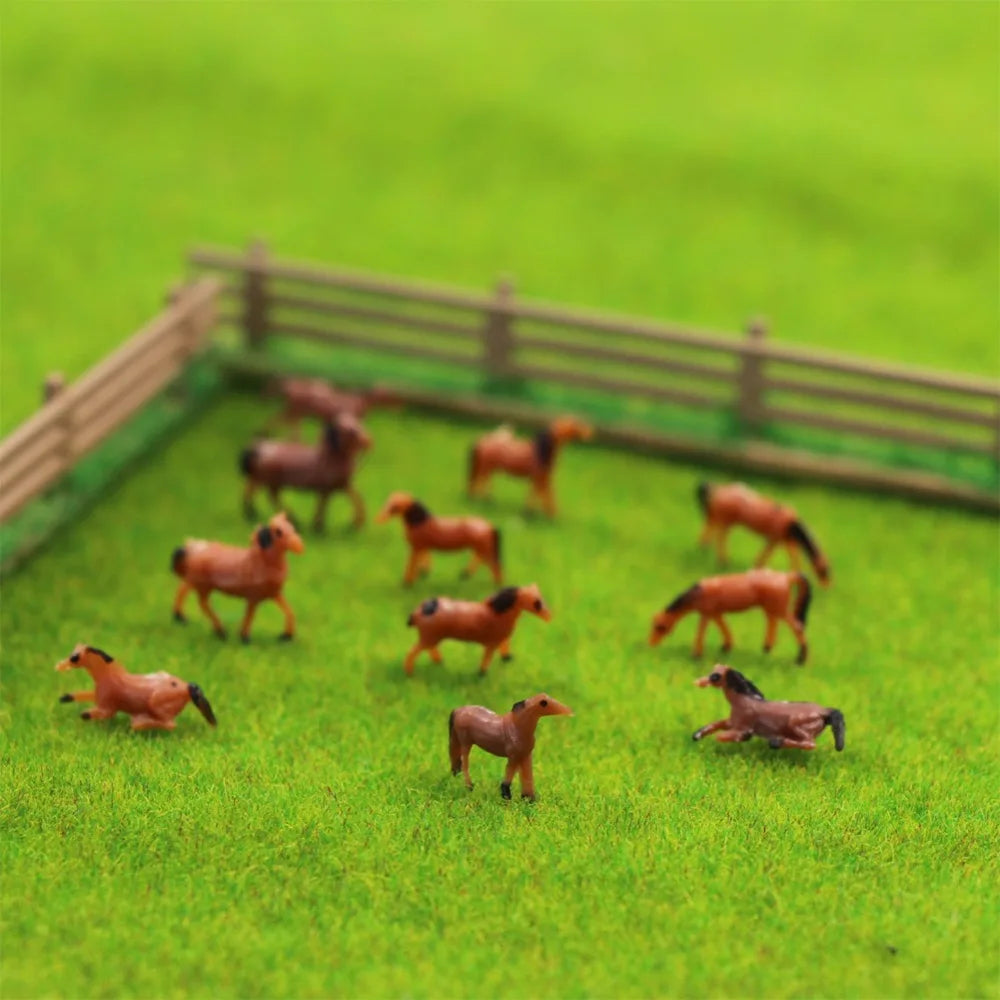 Evemodel AN15002 60pcs N Scale 1:160 Well Painted Farm Animals Model Horses