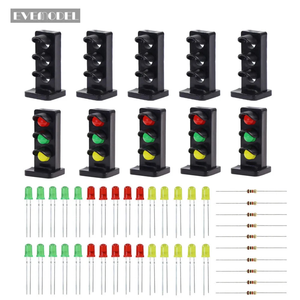 JTD26 10 sets Target Faces With Red Yellow Green LEDs for Railway Dwarf signal O Scale 3 Aspects