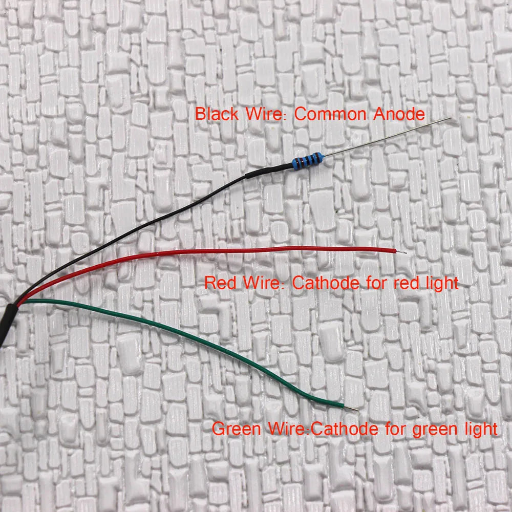 Evemodel JTD873GR 3pcs Model Railway HO Scale Traffic Signal 2-Lights Green Red Block Signal 6cm