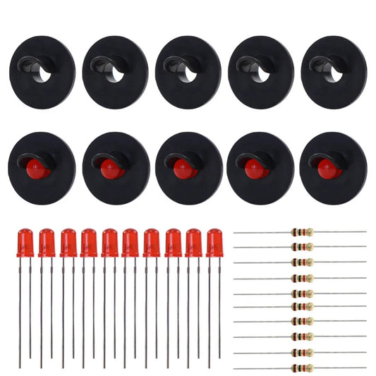 JTD22 10 sets Target Faces With Red LEDs for Railway signal O Scale 1 Aspect