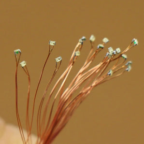 20pcs Model Trains SMD LED 0402 Pre-wired micro 0.1mm Copper Wire Lights Free Resistors 7 different Colors