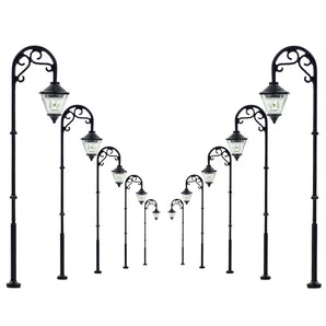 10pcs HO Scale 1:87 Model Railway Lamp Post Single Head Street Lights LEDs NEW Miniature Warm White