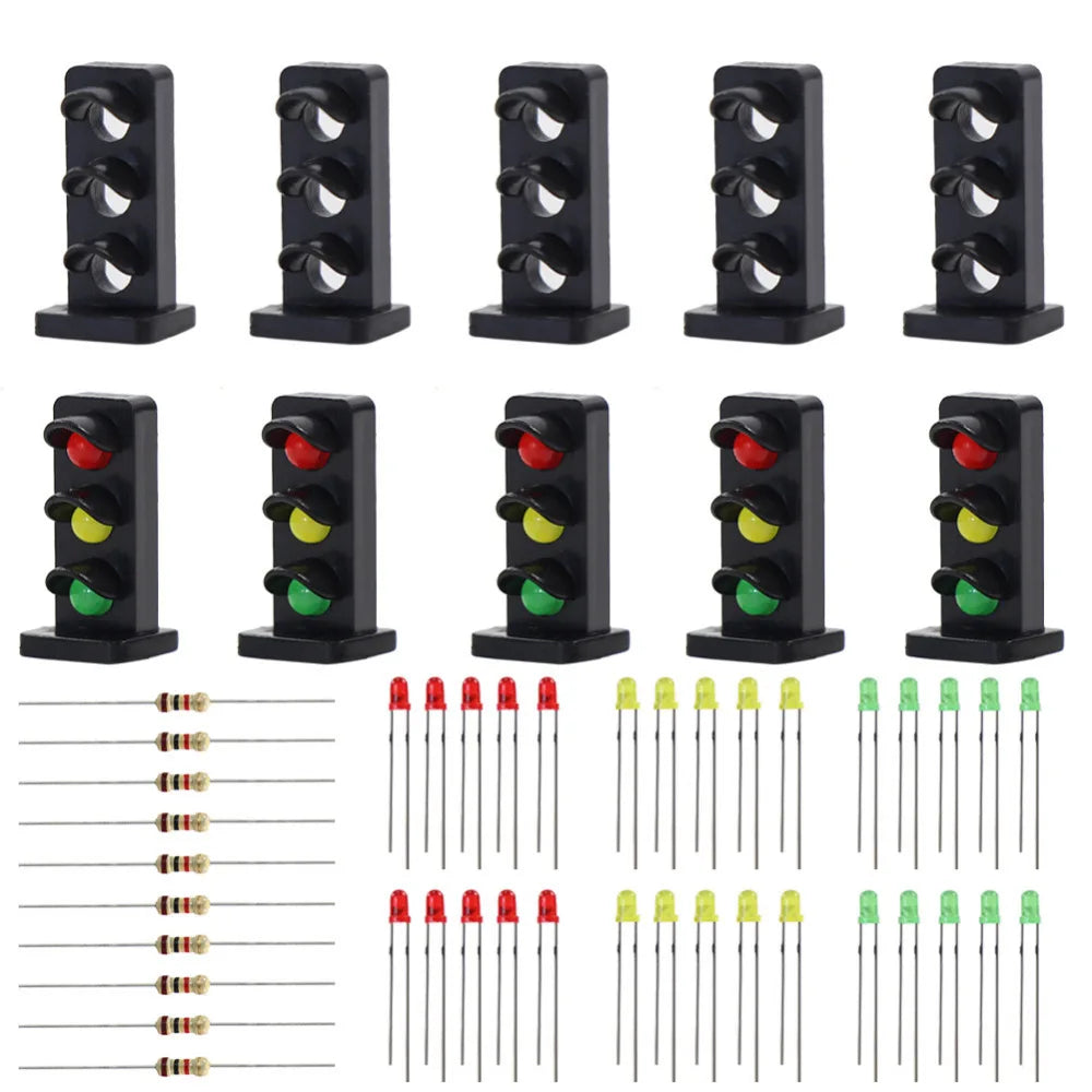 JTD20 10 Units Target Faces With Red Yellow Green LEDs Railway Dwarf signal HO OO Scale 3 Aspects