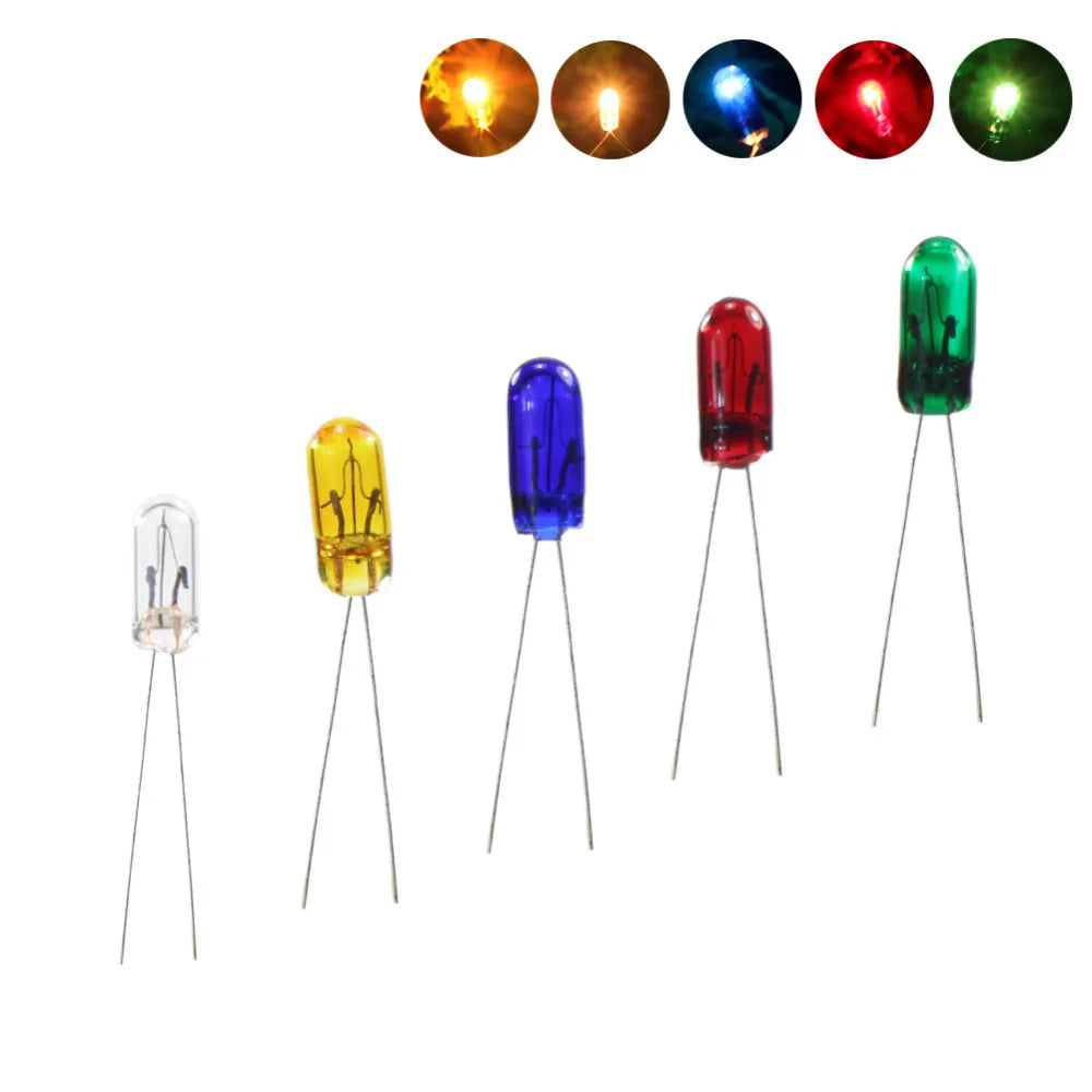 Evemodel MP02 100pcs 3mm 12V Mini Grain of Wheat Bulbs Mixed Color Red Yellow Blue Green White