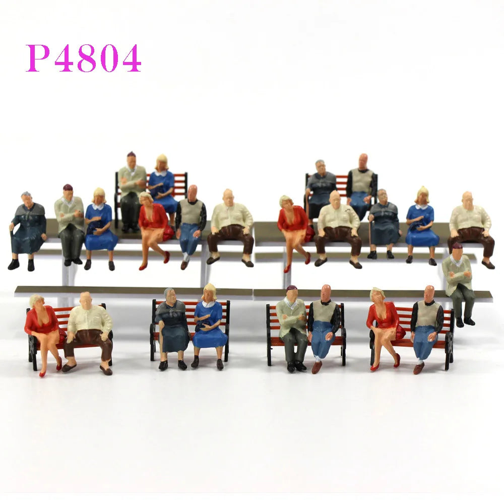 Evemodel Model Scene O Scale Seated Figures 1:48 Painted Sitting People Railway Layout P48