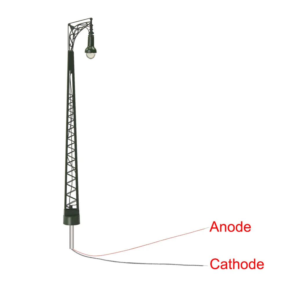 Evemodel 3pcs HO Scale Lamp Post 12cm 1:87 Street Lights Model Railway Train LEDs LQS65HO