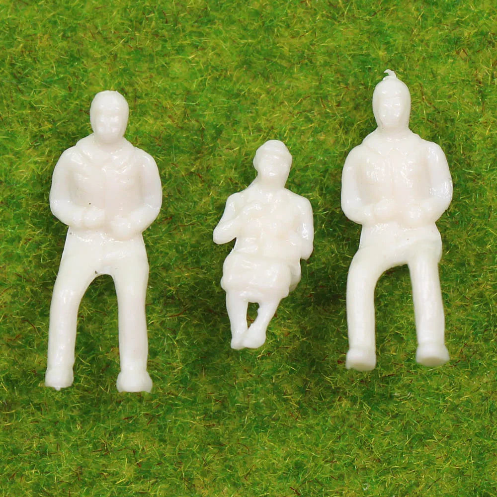 P75B 200pcs Model Railway HO OO Scale 1:75 White Unpainted People Figures Miniature