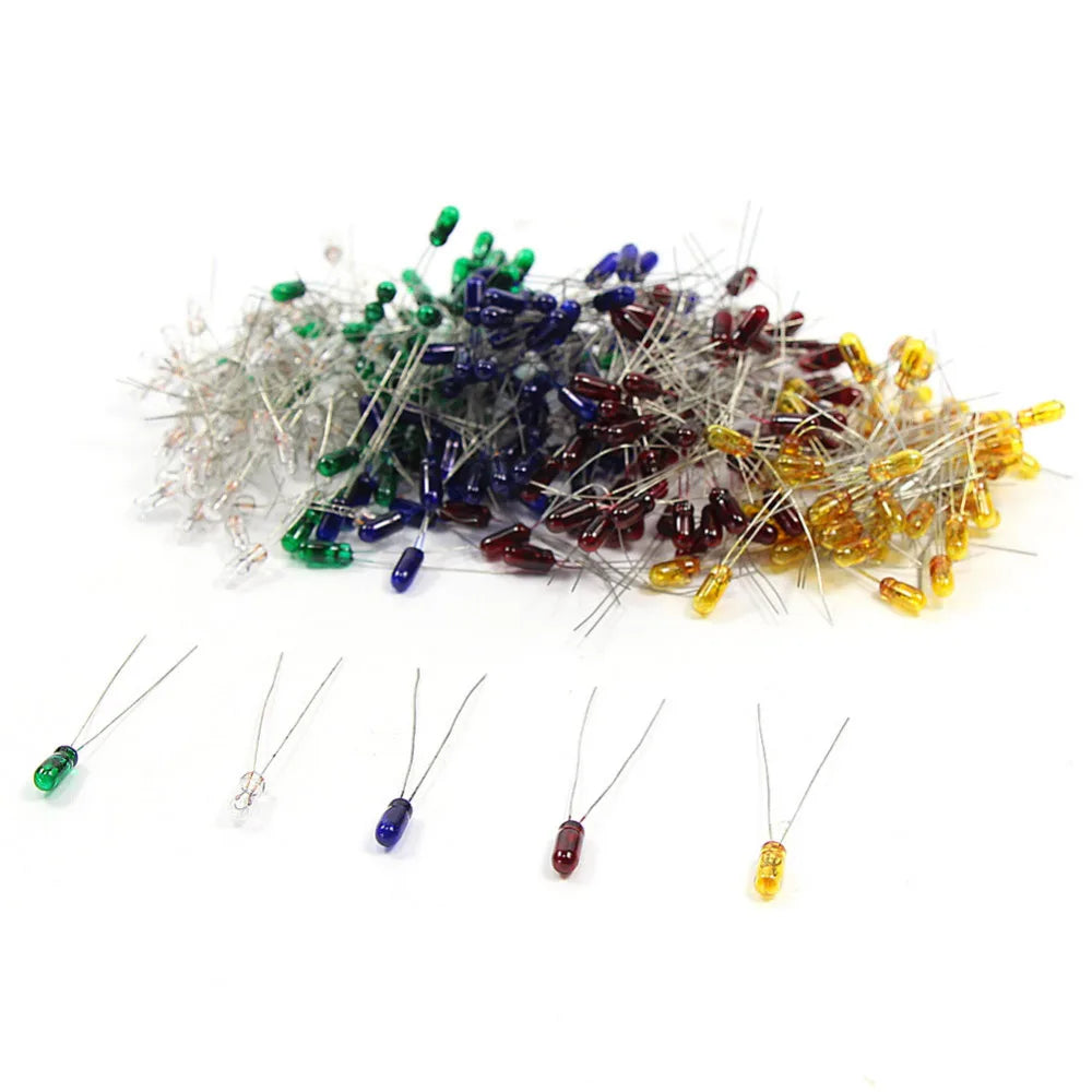 Evemodel MP02 100pcs 3mm 12V Mini Grain of Wheat Bulbs Mixed Color Red Yellow Blue Green White