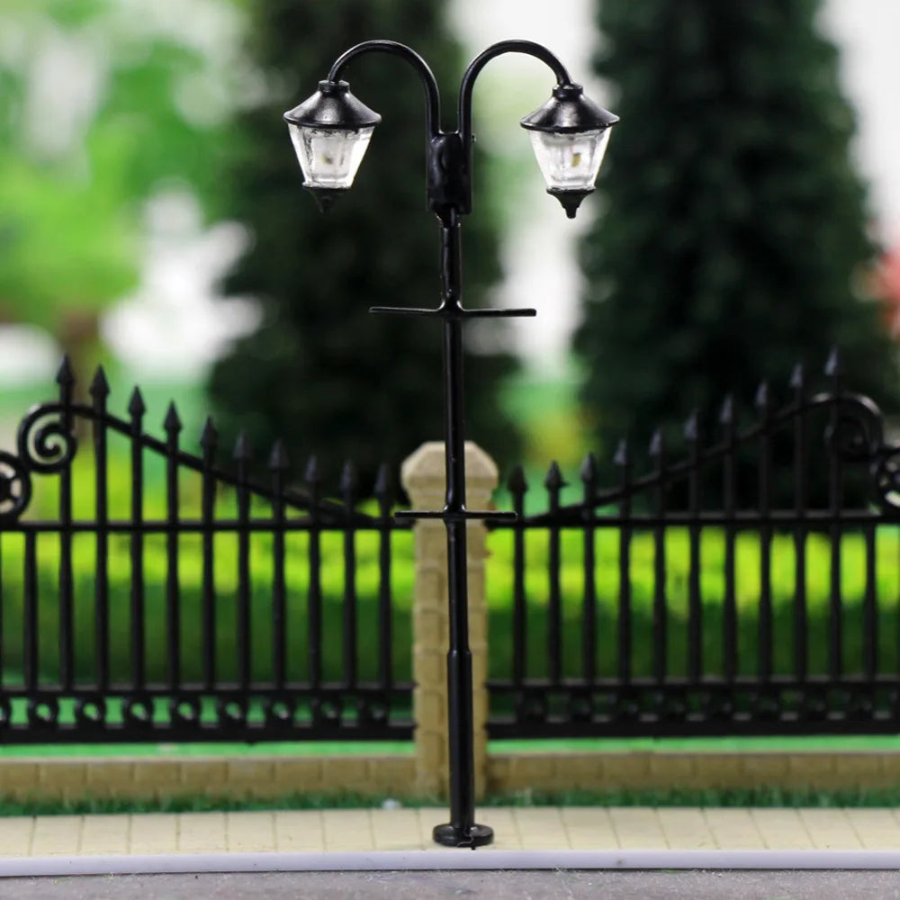 Evemodel LYM59 5pcs Warm White Model Train 1:87 Street Lights HO Scale Lamp Post LEDs 65mm 2-LEDs