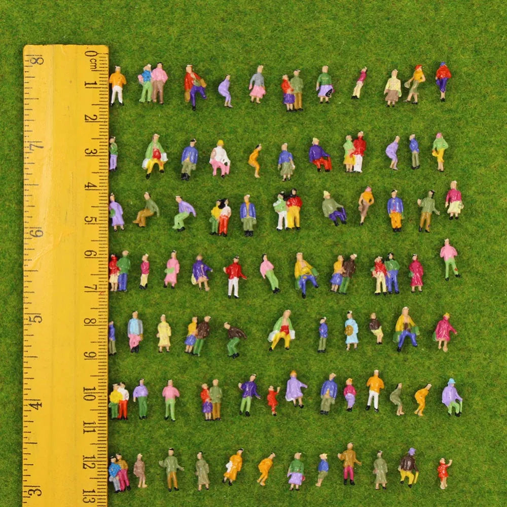 Evemodel 100pcs Model Trains N Scale 1:160 People Painted Figures Passenger P150W