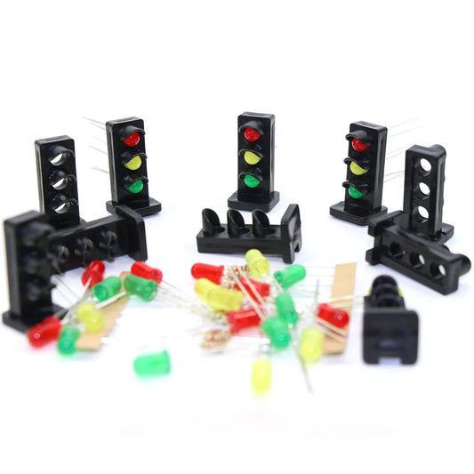 JTD26 10 sets Target Faces With Red Yellow Green LEDs for Railway Dwarf signal O Scale 3 Aspects