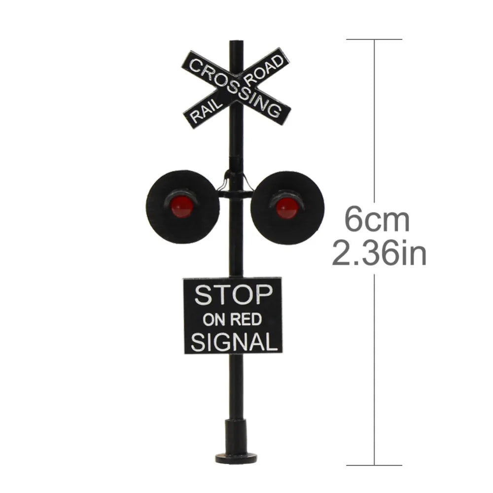 Evemodel JTD877RP HO Scale 1:87 Railroad Crossing Signals 2 Red LEDs with Circuit Board Flasher