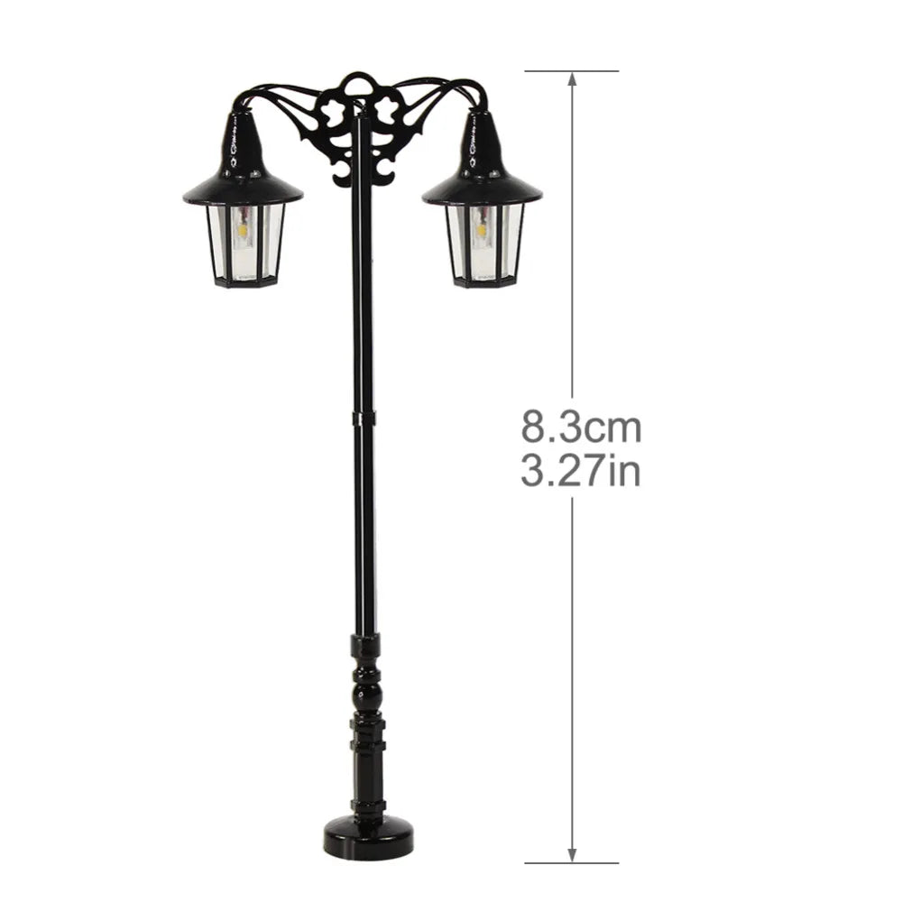 LQS76HO Evemodel 5pcs HO Scale Lamp Post Warm White LED 83mm Street Lights