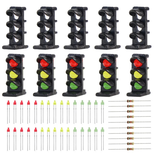 JTD15 10pcs Target Face With 3-LEDs for 1:150 Railway Dwarf signal N Z Scale 3 Aspects