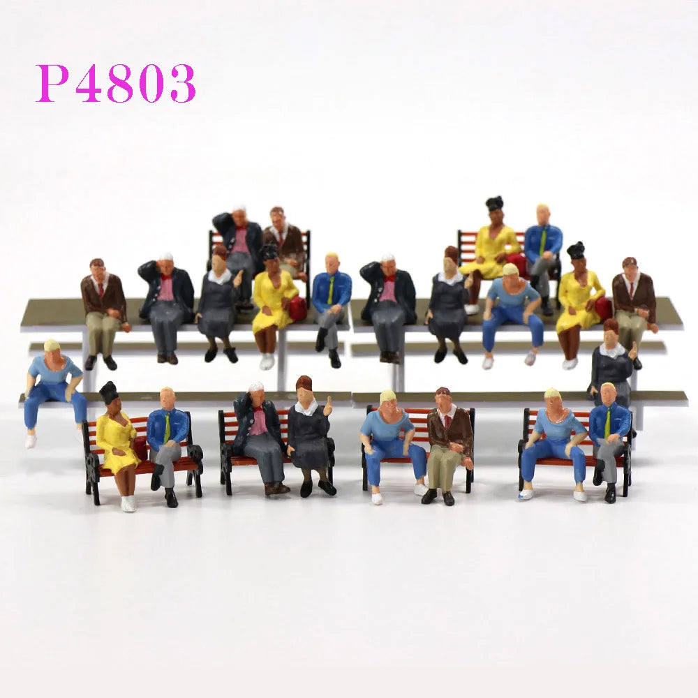 Evemodel Model Scene O Scale Seated Figures 1:48 Painted Sitting People Railway Layout P48