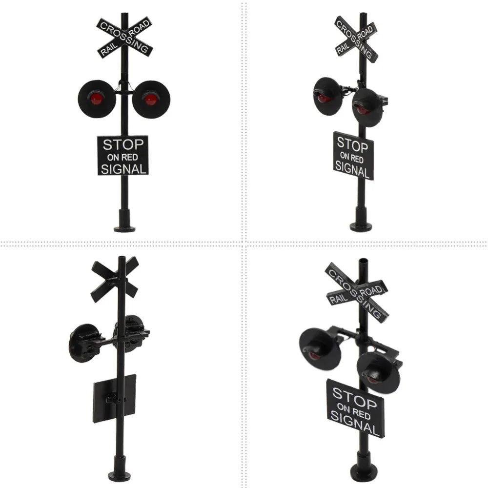 Evemodel JTD877RP HO Scale 1:87 Railroad Crossing Signals 2 Red LEDs with Circuit Board Flasher