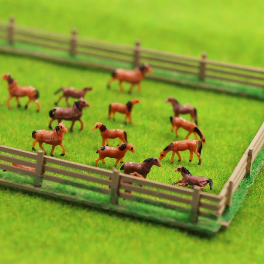 Evemodel AN15002 60pcs N Scale 1:160 Well Painted Farm Animals Model Horses