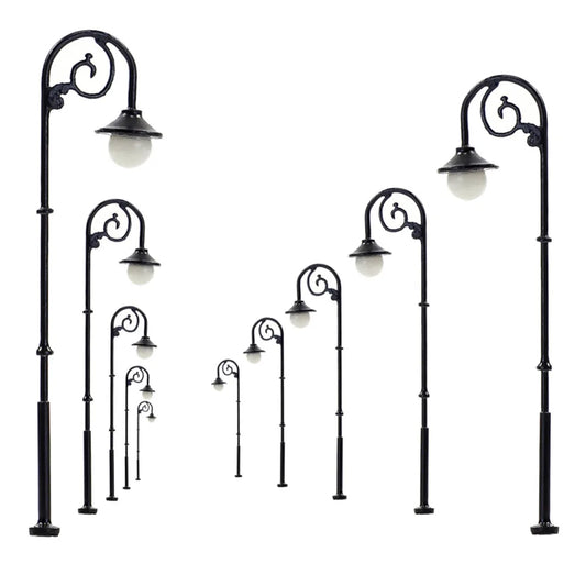 Evemodel LYM58 10pcs Warm White HO Scale 1:87 Street Lights Lamp Post LEDs Single Head