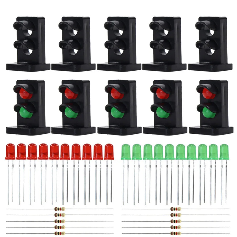 Evemodel JTD25 10 sets Target Faces With Red Green LEDs for Railway Dwarf Signal O Scale 2 Aspects