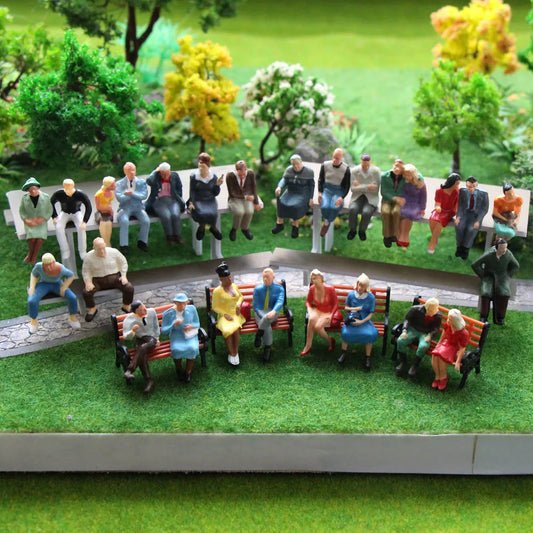 Evemodel Model Scene O Scale Seated Figures 1:48 Painted Sitting People Railway Layout P48