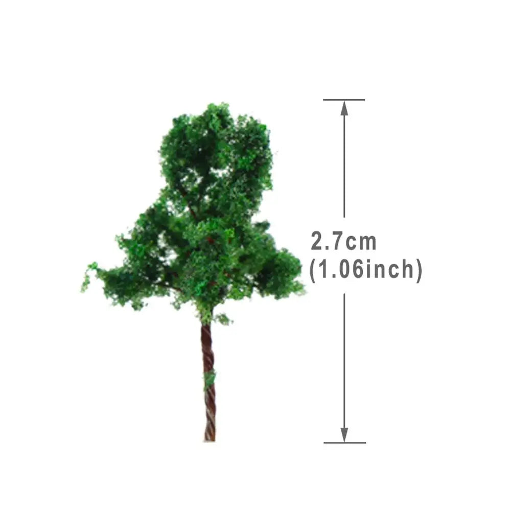 200pcs Z Scale 1:220 Deep Green Model Trees Iron Wire Trunk 30mm Railroad D3010