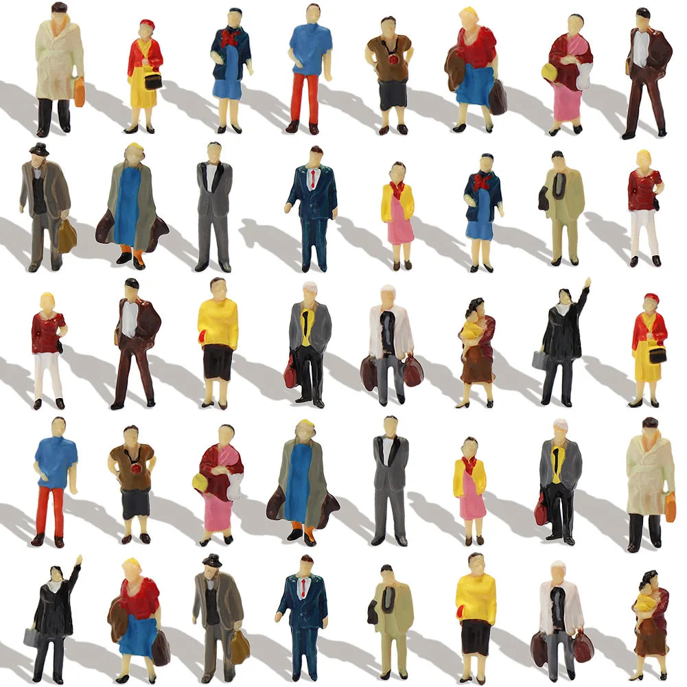 Evemodel 40pcs HO Scale 1:87 People Figures Standing Passengers 20 Different Poses Model Railway Layout P8712