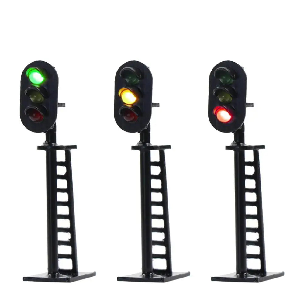 Evemodel 5pcs Model Railway N Scale 1:160 Block Signals Green Yellow Red 3-Lights 5cm 12V JTD06