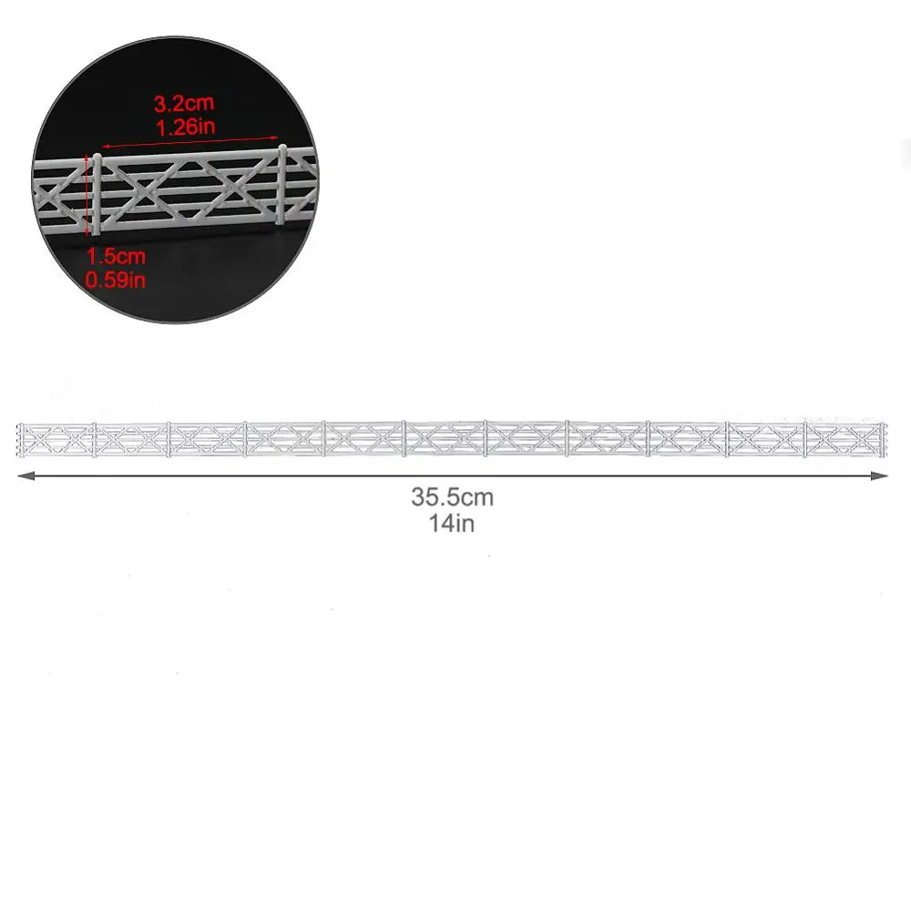 Evemodel 1 Meter Model Railway White Building Fence Wall 1:87 HO Scale Model Trains Diorama Accessory