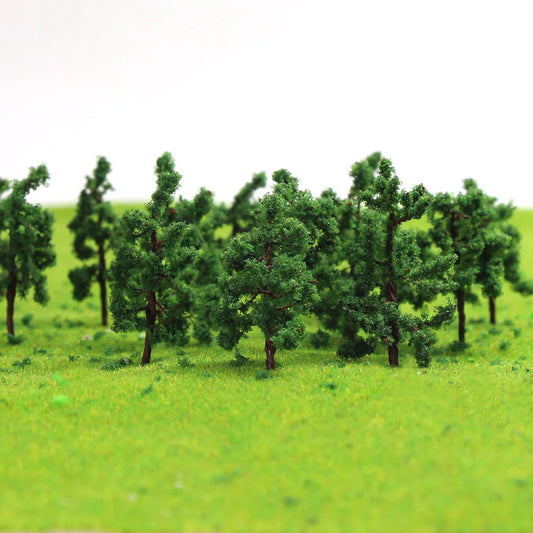 50pcs N Scale 1:160 Deep Green Trees Railraod Tree 43mm Model Layout Iron Wire Trunk D4316