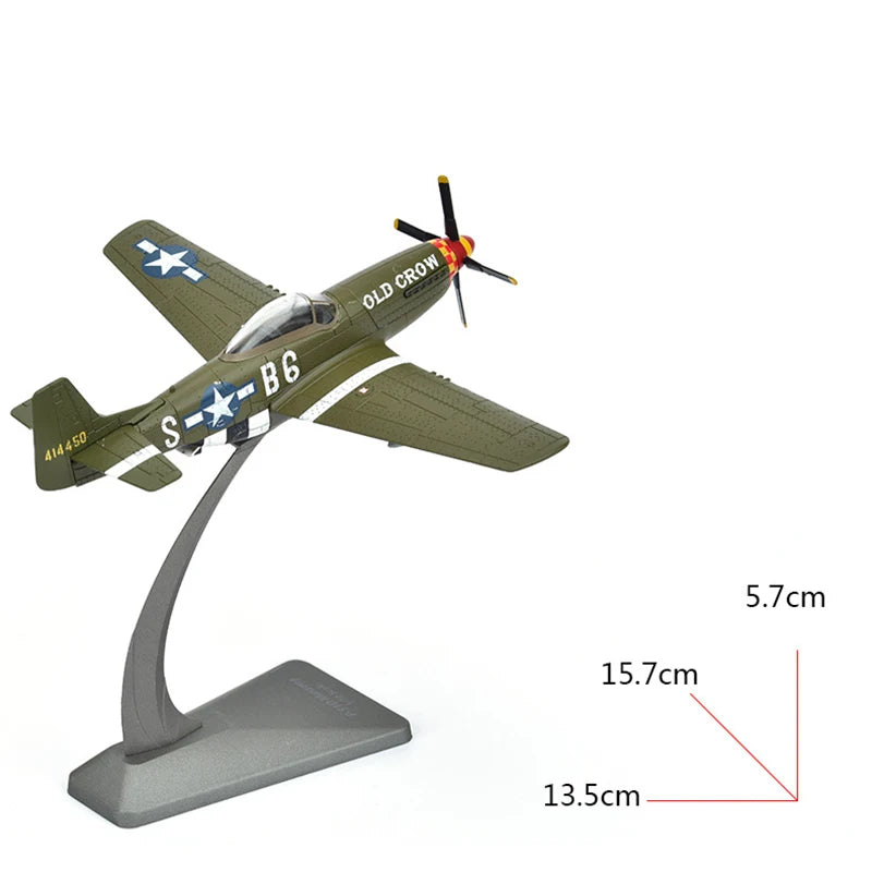 Diecast Metal 1/72 Scale American Army Airlines P-51D Mustang Fighter P51 Airplane Model Military