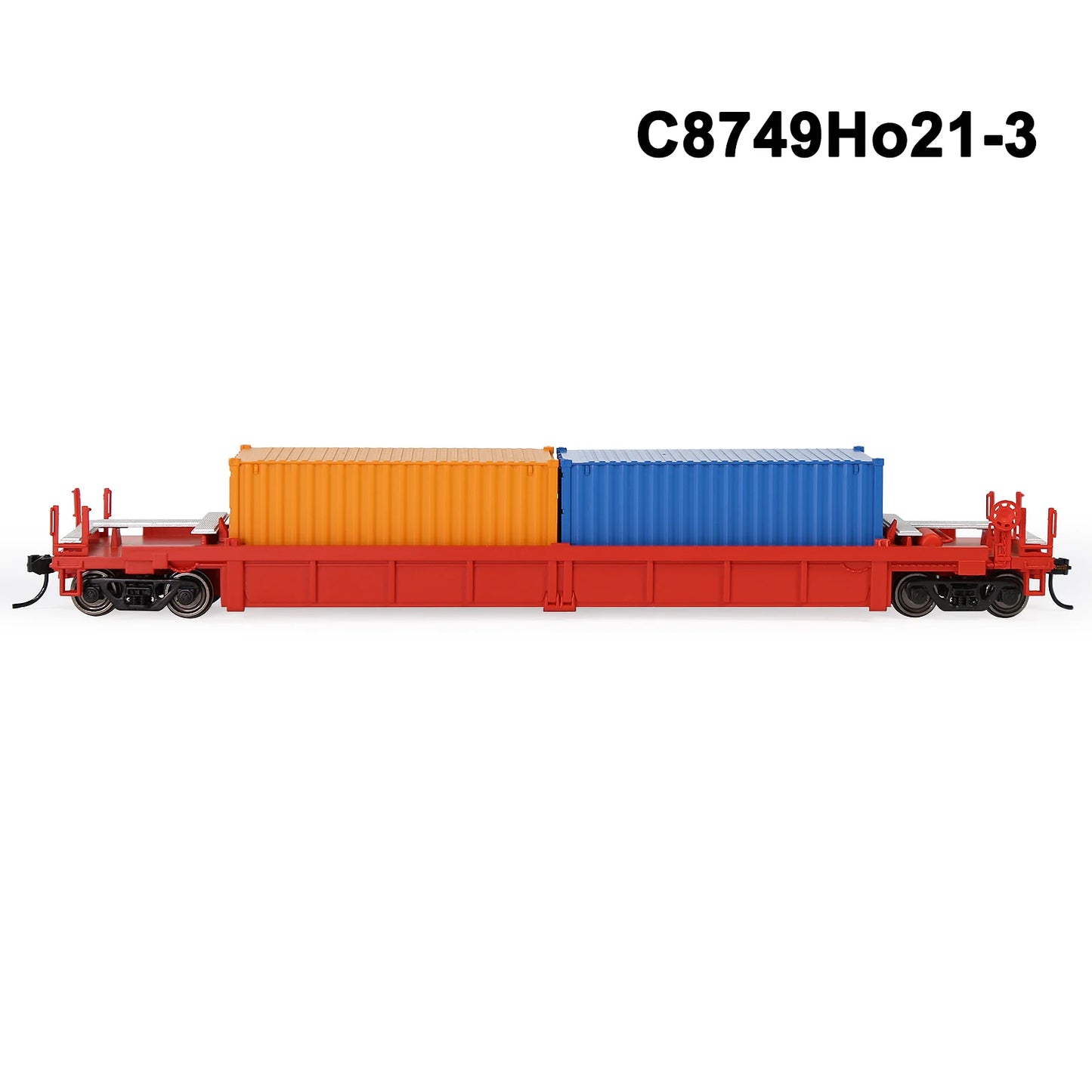 Evemodel 1 Set HO Scale 1:87 Well Car with Container Model Railway Wagons Model Train Freight Car C8749