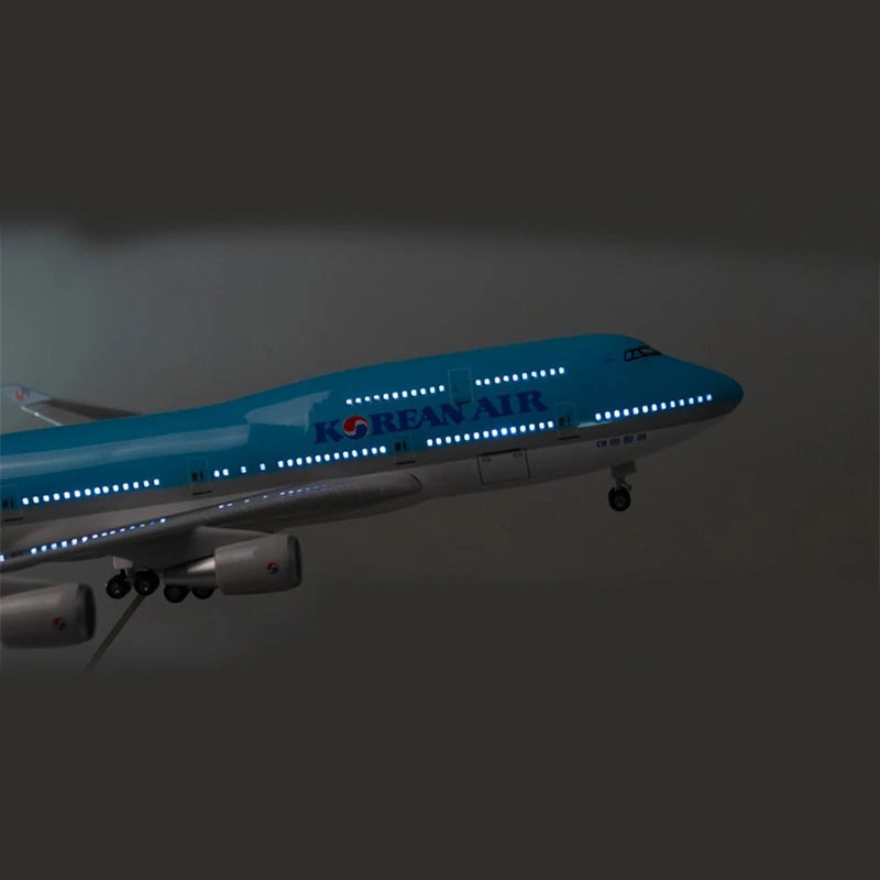 47cm Korean Air Boeing b747 Plane Model Airplane Model Aircraft Resin Diecast 1:160 Scale with Light & Wheel Planes