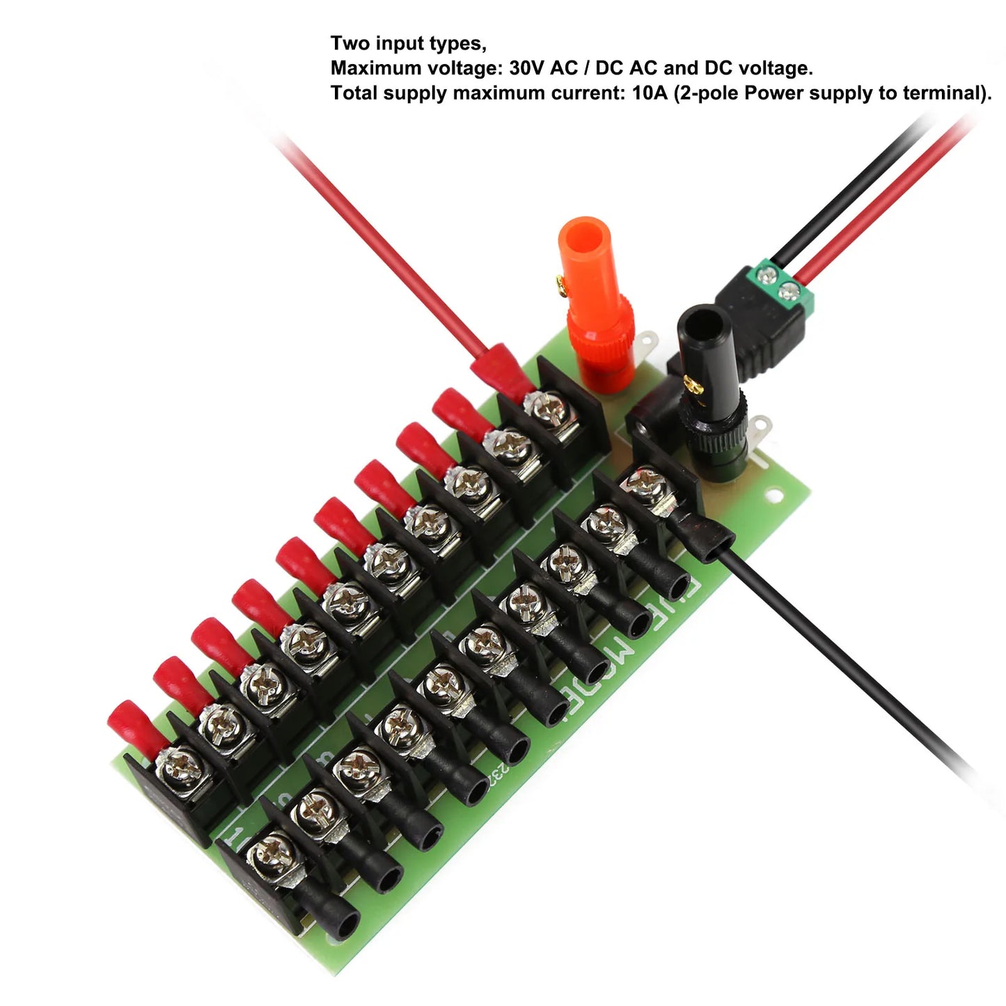 Evemodel 1X Power Distribution Board 3 Inputs 10 pairs Outputs for DC AC Voltage PCB005 Power Control