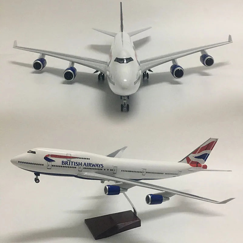 46cm British Airways Airbus a380 Plane Model Airplane Model Aircraft Resin Diecast 1:160 Scale with Light & Wheel